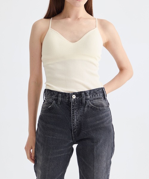 HAKUJI/ハクジ】Random rib bra camisole/ランダムリブブラ