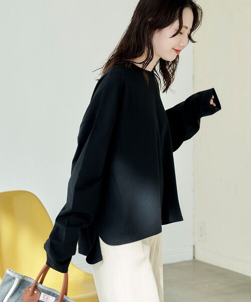 s°n / serien°umerica<br>WOMENS ルーズロングスリーブTシャツ Cold-dyed / CEDRO main image 0