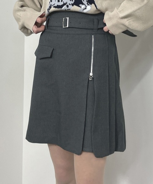 NICOLE CLUB（ニコル クラブ）の「ジップデザイン台形スカート