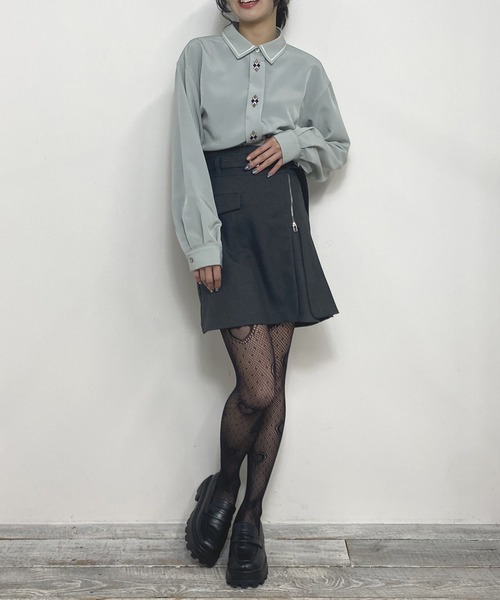 13500円新品♡スコットクラブ購入♡サイドジップ デザインスカート♡ NICOLE CLUB（ニコル クラブ）の「ジップデザイン台形スカート