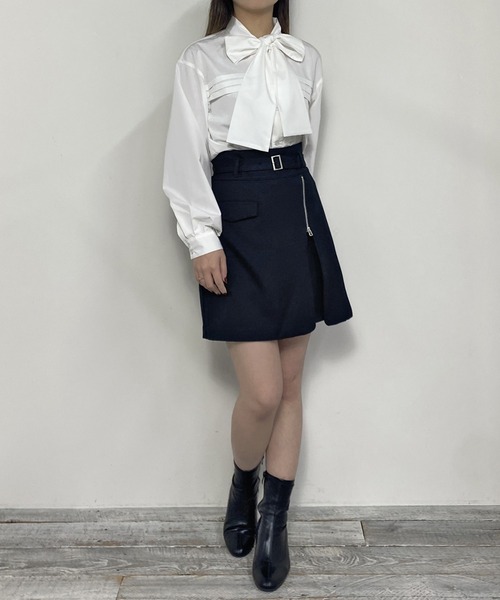 archivio - 【タグ付新品】Archivio ポカポカ台形スカート NICOLE CLUB（ニコル クラブ）の「ジップデザイン台形スカート