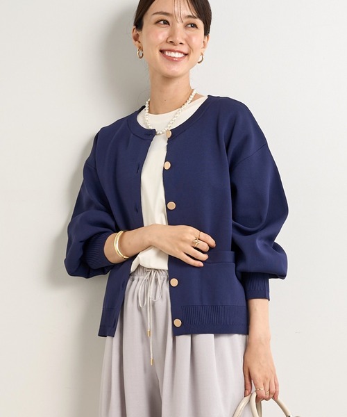 un dix cors（アンディコール）の「金釦カーディガン（カーディガン/ボレロ・レディース・オフホワイト/グレー/ブルー/ブラック/ホワイト/グリーン/レッド/ブルー系その他/レッド系その他・FREE）」の8枚目の写真