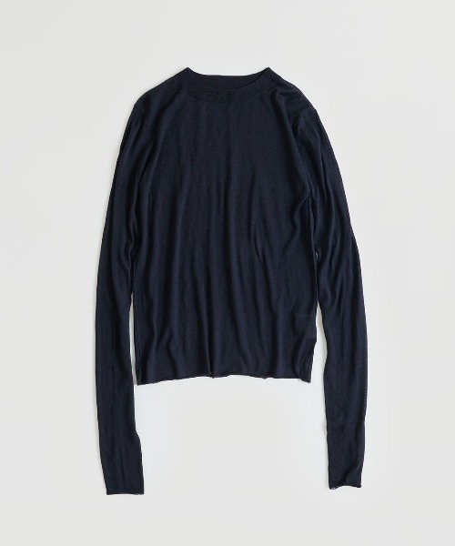 【値下げ】Shiny sheer knit NVRFRGT - 【残り一点】Semi Sheer Cable Knitted Button Up