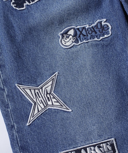 XLARGE（エクストララージ）の「PATCHED DENIM PANTS（デニムパンツ・メンズ・ブラック/インディゴブルー・30inch/32inch/34inch/36inch）」の7枚目の写真