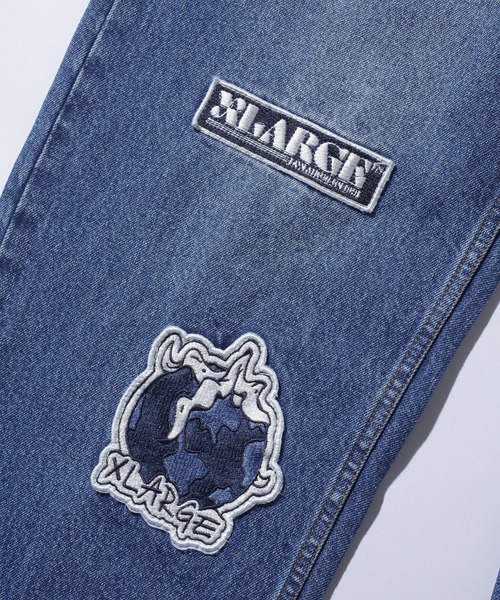 XLARGE（エクストララージ）の「PATCHED DENIM PANTS（デニムパンツ・メンズ・ブラック/インディゴブルー・30inch/32inch/34inch/36inch）」の8枚目の写真