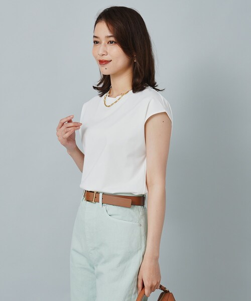 UNTITLED（アンタイトル）の「◆フレンチスリーブTシャツ（Tシャツ/カットソー・レディース・ブラック/ブルーグリーン/オフホワイト・00/02/44/48/04）」の11枚目の写真