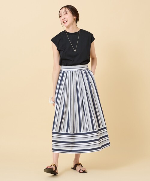 UNTITLED（アンタイトル）の「◆フレンチスリーブTシャツ（Tシャツ/カットソー・レディース・ブラック/ブルーグリーン/オフホワイト・00/02/44/48/04）」の17枚目の写真