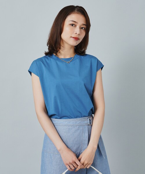 UNTITLED（アンタイトル）の「◆フレンチスリーブTシャツ（Tシャツ/カットソー・レディース・ブラック/ブルーグリーン/オフホワイト・00/02/44/48/04）」の19枚目の写真