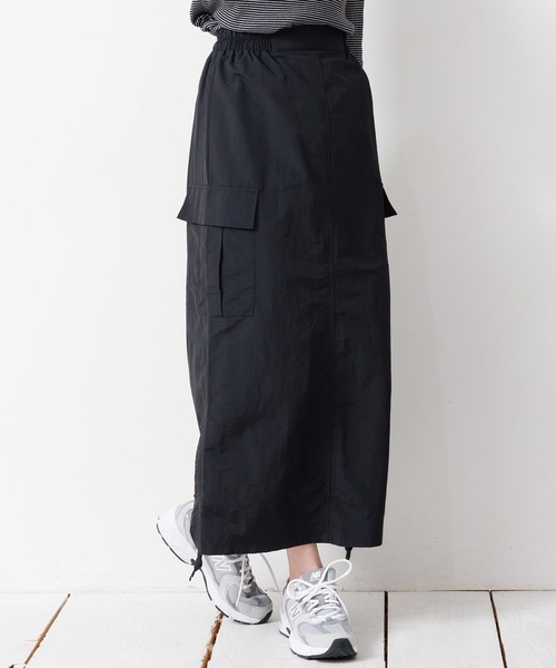 mili an deni（ミリアンデニ）の「サイドドロストカーゴスカート（スカート・レディース・カーキ/ブラック/グレー/ライトカーキ/アイボリー・M）」の3枚目の写真
