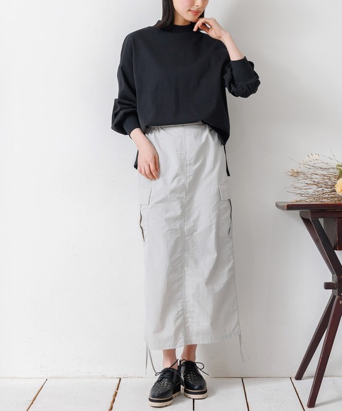 mili an deni（ミリアンデニ）の「サイドドロストカーゴスカート（スカート・レディース・カーキ/ブラック/グレー/ライトカーキ/アイボリー・M）」の14枚目の写真