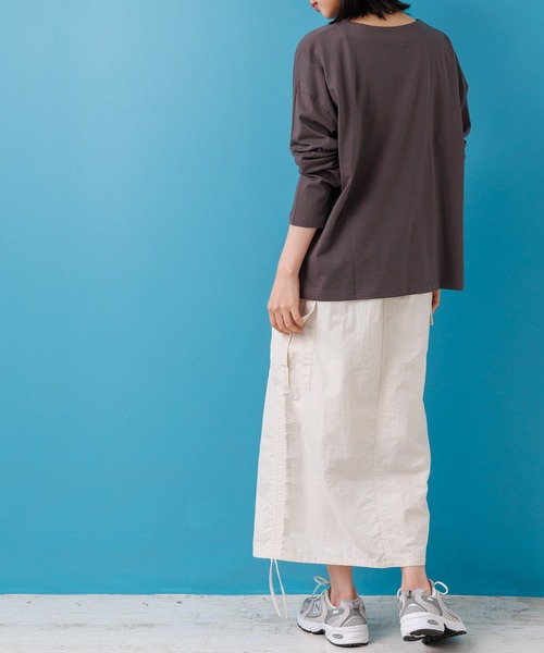 mili an deni（ミリアンデニ）の「サイドドロストカーゴスカート（スカート・レディース・カーキ/ブラック/グレー/ライトカーキ/アイボリー・M）」の8枚目の写真