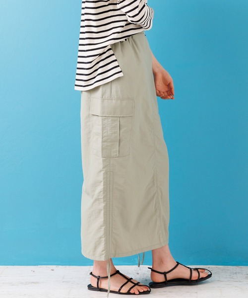 mili an deni（ミリアンデニ）の「サイドドロストカーゴスカート（スカート・レディース・カーキ/ブラック/グレー/ライトカーキ/アイボリー・M）」の18枚目の写真
