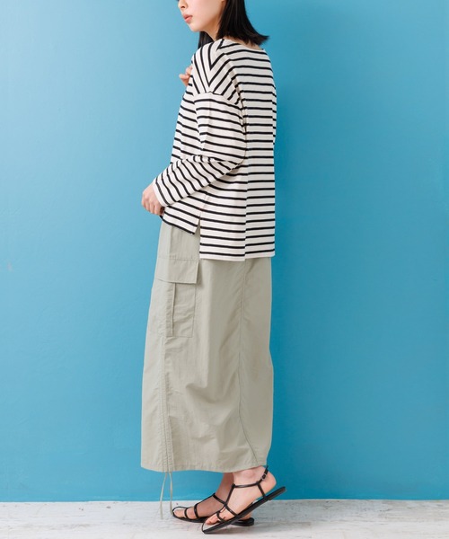 mili an deni（ミリアンデニ）の「サイドドロストカーゴスカート（スカート・レディース・カーキ/ブラック/グレー/ライトカーキ/アイボリー・M）」の19枚目の写真