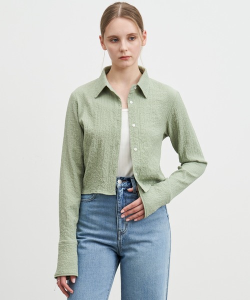 【セール】【ELOOPS】シャーリングショート丈ブラウス(シャツ/ブラウス)|ELOOPS(イーループス) 【セール】【ELOOPS】シャーリングショート丈ブラウス(シャツ/ブラウス)|ELOOPS(イーループス)