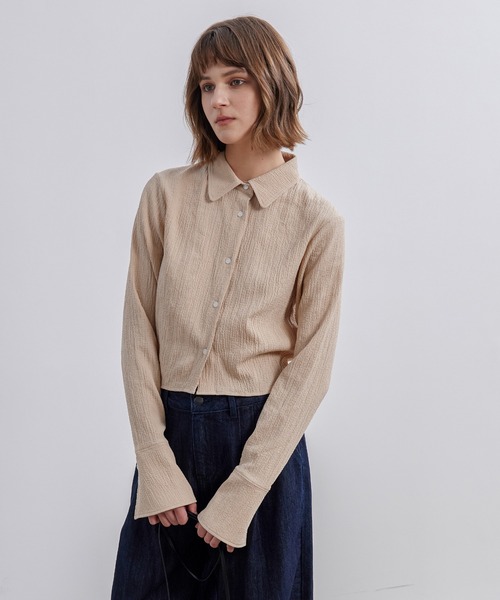 【セール】【ELOOPS】シャーリングショート丈ブラウス(シャツ/ブラウス)|ELOOPS(イーループス) 【セール】【ELOOPS】シャーリングショート丈ブラウス(シャツ/ブラウス)|ELOOPS(イーループス)