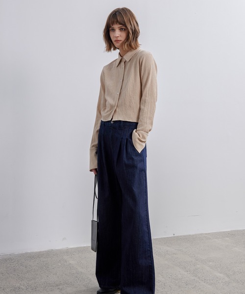 【セール】【ELOOPS】シャーリングショート丈ブラウス(シャツ/ブラウス)|ELOOPS(イーループス) 【セール】【ELOOPS】シャーリングショート丈ブラウス(シャツ/ブラウス)|ELOOPS(イーループス)