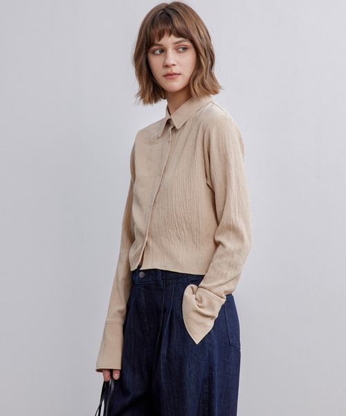 【セール】【ELOOPS】シャーリングショート丈ブラウス(シャツ/ブラウス)|ELOOPS(イーループス) 【セール】【ELOOPS】シャーリングショート丈ブラウス(シャツ/ブラウス)|ELOOPS(イーループス)