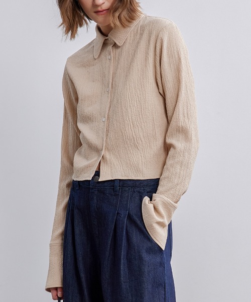 【セール】【ELOOPS】シャーリングショート丈ブラウス(シャツ/ブラウス)|ELOOPS(イーループス) 【セール】【ELOOPS】シャーリングショート丈ブラウス(シャツ/ブラウス)|ELOOPS(イーループス)