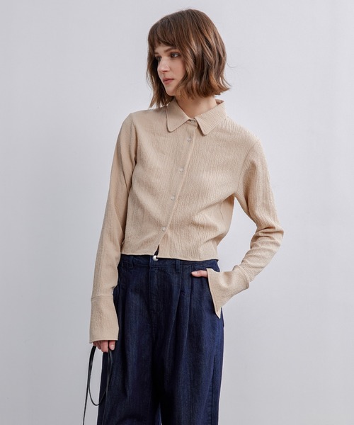 【セール】【ELOOPS】シャーリングショート丈ブラウス(シャツ/ブラウス)|ELOOPS(イーループス) 【セール】【ELOOPS】シャーリングショート丈ブラウス(シャツ/ブラウス)|ELOOPS(イーループス)