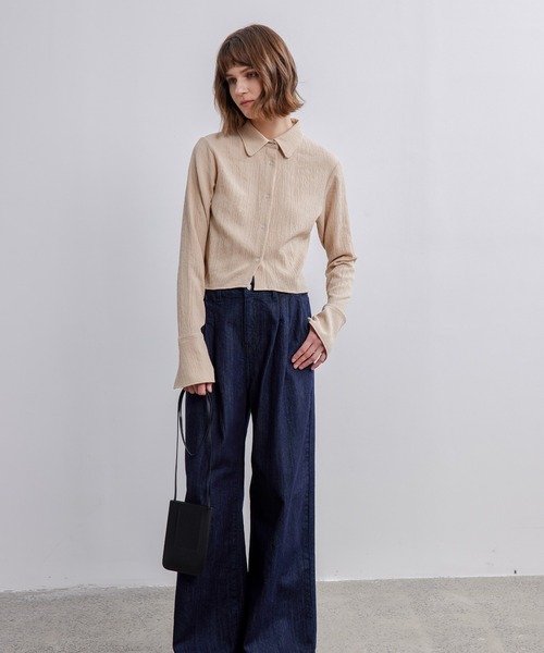 【セール】【ELOOPS】シャーリングショート丈ブラウス(シャツ/ブラウス)|ELOOPS(イーループス) 【セール】【ELOOPS】シャーリングショート丈ブラウス(シャツ/ブラウス)|ELOOPS(イーループス)