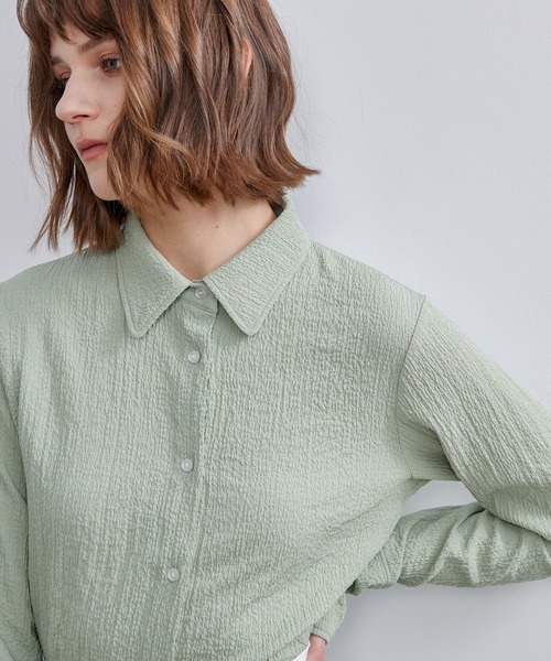 【セール】【ELOOPS】シャーリングショート丈ブラウス(シャツ/ブラウス)|ELOOPS(イーループス) 【セール】【ELOOPS】シャーリングショート丈ブラウス(シャツ/ブラウス)|ELOOPS(イーループス)