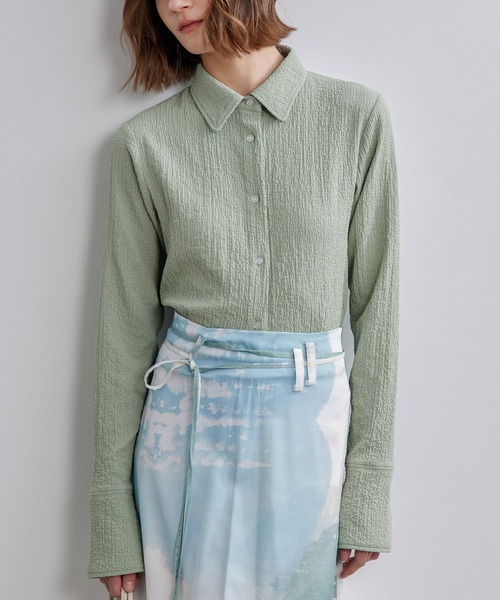 【セール】【ELOOPS】シャーリングショート丈ブラウス(シャツ/ブラウス)|ELOOPS(イーループス) 【セール】【ELOOPS】シャーリングショート丈ブラウス(シャツ/ブラウス)|ELOOPS(イーループス)