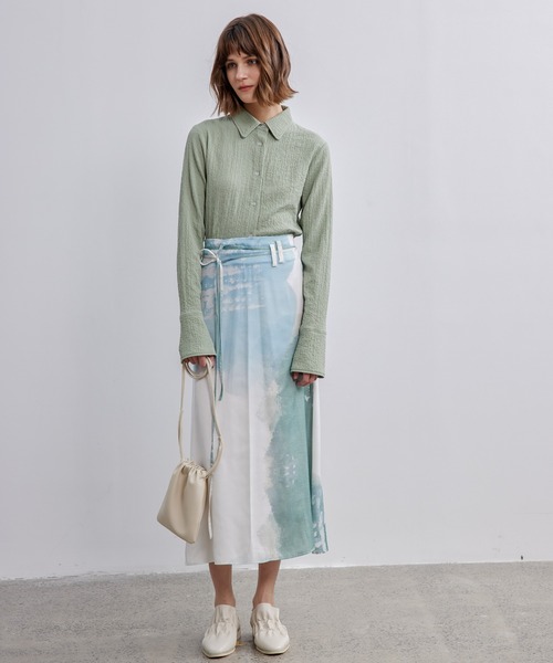 【セール】【ELOOPS】シャーリングショート丈ブラウス(シャツ/ブラウス)|ELOOPS(イーループス) 【セール】【ELOOPS】シャーリングショート丈ブラウス(シャツ/ブラウス)|ELOOPS(イーループス)
