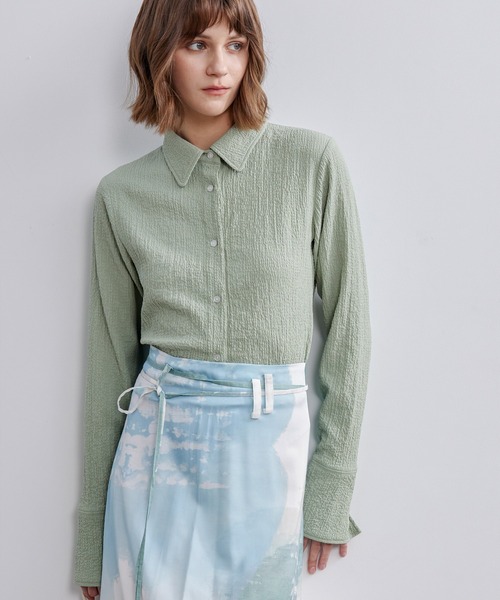 【セール】【ELOOPS】シャーリングショート丈ブラウス(シャツ/ブラウス)|ELOOPS(イーループス) 【セール】【ELOOPS】シャーリングショート丈ブラウス(シャツ/ブラウス)|ELOOPS(イーループス)