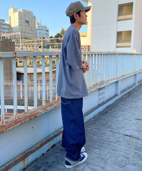 Quiksilver(クイックシルバー)の「QUIKSILVER/クイックシルバー Tシャツ 半袖 バックプリント クルーネック ルーズシルエット ピグメント加工 QST242005(Tシャツ/カットソー・メンズ・ネイビー/ホワイト/イエロー・M/L)」の11枚目の写真