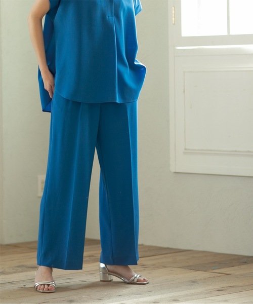 OPAQUE.CLIP(オペークドットクリップ)の「◆≪6color≫ 着丈が選べる!美脚イージーワイドパンツ/セットアップ対応【ストレッチ/防シワ/洗濯機洗い可】(その他パンツ・レディース・ベージュ/ブルー系その他/ライトグレー/グリーン系その他5/ダークブラウン系7/ブラック・42/40/38/36/34/03/02/01)」の6枚目の写真