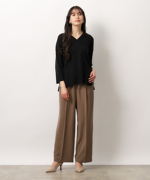 OPAQUE.CLIP(オペークドットクリップ)の「◆≪6color≫ 着丈が選べる!美脚イージーワイドパンツ/セットアップ対応【ストレッチ/防シワ/洗濯機洗い可】(その他パンツ・レディース・ベージュ/ブルー系その他/ライトグレー/グリーン系その他5/ダークブラウン系7/ブラック・42/40/38/36/34/03/02/01)」の21枚目の写真