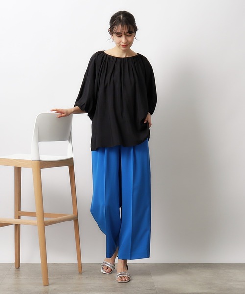 OPAQUE.CLIP(オペークドットクリップ)の「◆≪6color≫ 着丈が選べる!美脚イージーワイドパンツ/セットアップ対応【ストレッチ/防シワ/洗濯機洗い可】(その他パンツ・レディース・ベージュ/ブルー系その他/ライトグレー/グリーン系その他5/ダークブラウン系7/ブラック・42/40/38/36/34/03/02/01)」の11枚目の写真