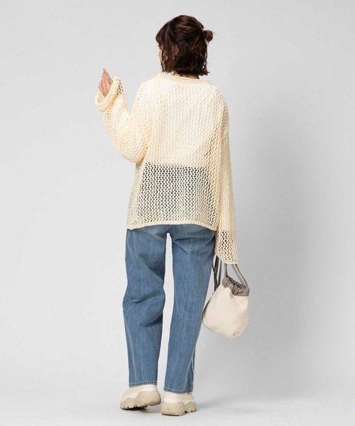 BACK NUMBER（バックナンバー）の「【BACK NUMBER】透かし編みニット（ニット/セーター・レディース・ブラック/グリーン/キナリ・M/L）」の13枚目の写真