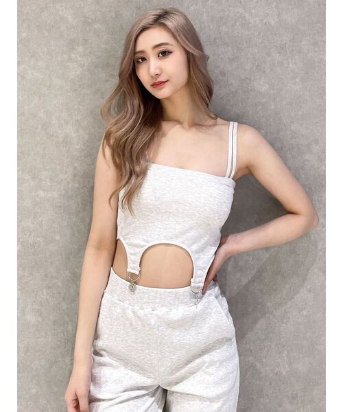 GYDA（ジェイダ）の「SQUARE gydaチャームガータービスチェ（キャミソール・レディース・ライトグレー/ブラック・FREE）」の17枚目の写真