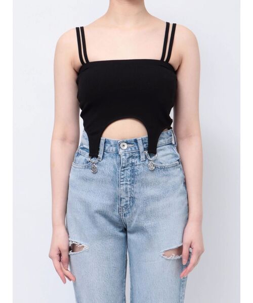 GYDA（ジェイダ）の「SQUARE gydaチャームガータービスチェ（キャミソール・レディース・ライトグレー/ブラック・FREE）」の10枚目の写真