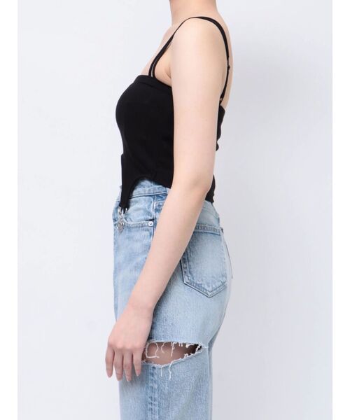 GYDA（ジェイダ）の「SQUARE gydaチャームガータービスチェ（キャミソール・レディース・ライトグレー/ブラック・FREE）」の11枚目の写真