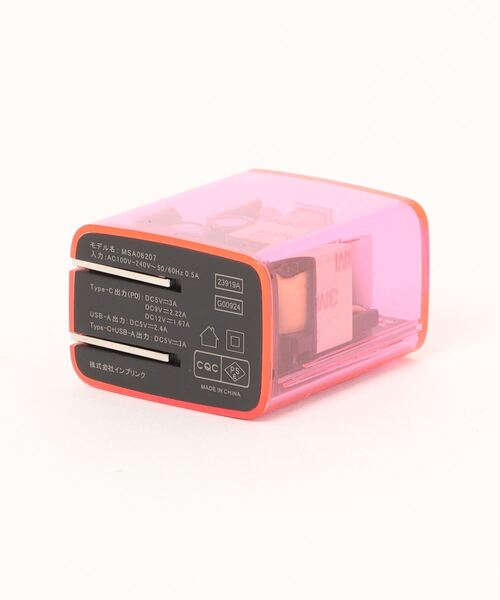 Hamee(ハミィ)の「Melia クリアAC充電器 Type-A&Type-C 2ポートPD対応(スマホグッズ・レディース・ピンク/ブルー/クリア/パープル・FREE)」の5枚目の写真