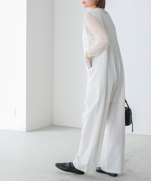 forksy.(フォルクシー)の「【forksy.】リネンライクポケット付きコンビネゾン(つなぎ/オールインワン・レディース・アイボリー/ブラック/テラコッタ・FREE)」の7枚目の写真