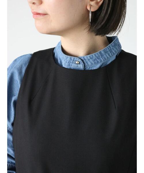 Lugnoncure（ルノンキュール）の「サイドスリットジャンパースカート（ワンピース・レディース・ブラック/ベージュ・F）」の10枚目の写真