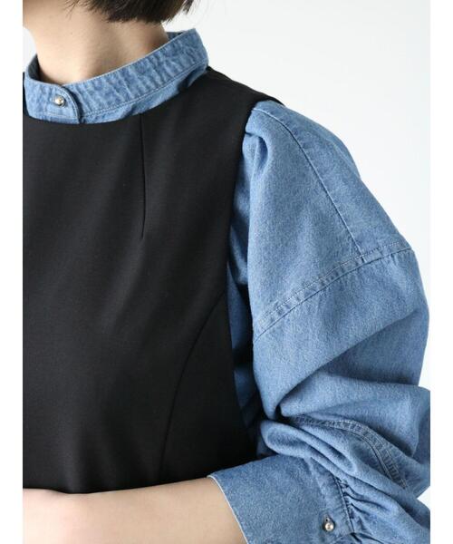 Lugnoncure（ルノンキュール）の「サイドスリットジャンパースカート（ワンピース・レディース・ブラック/ベージュ・F）」の11枚目の写真