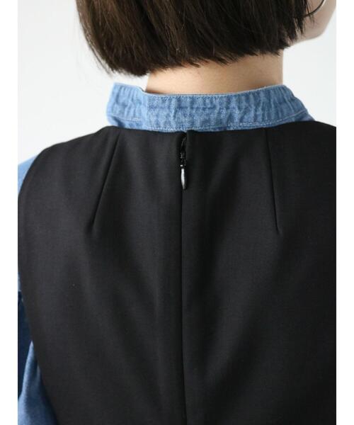 Lugnoncure（ルノンキュール）の「サイドスリットジャンパースカート（ワンピース・レディース・ブラック/ベージュ・F）」の12枚目の写真