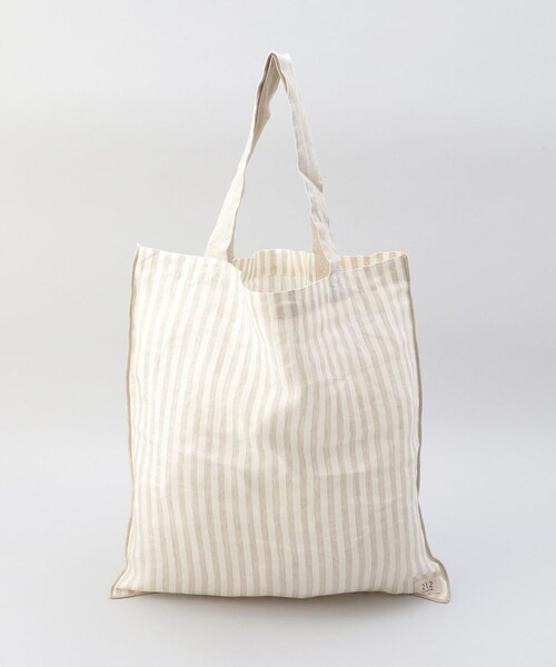 212 KITCHEN STORE(トゥワントゥキッチンストア)の「リネンストライプ エコバッグL IV×BE <212Kオリジナル>(エコバッグ/サブバッグ・レディース・その他・00)」の1枚目の写真