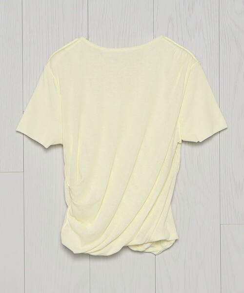 H　BEAUTY&YOUTH UNITED ARROWS（エイチビューティーアンドユースユナイテッドアローズ）の「＜H＞ツイストショートスリーブカットソー（Tシャツ/カットソー・レディース・ブラック/クリーム・FREE）」の6枚目の写真