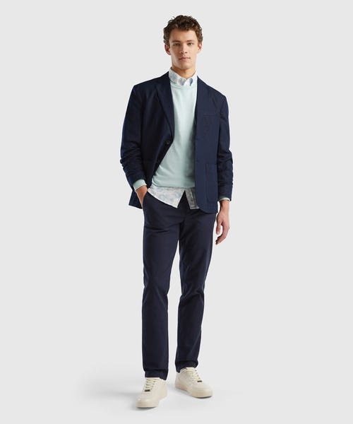 BENETTON (UNITED COLORS OF BENETTON)（ベネトンユナイテッドカラーズオブベネトン）の「コットンスリムフィットチノパンツ（チノパンツ・メンズ・ネイビー・50/42/44/46）」の3枚目の写真