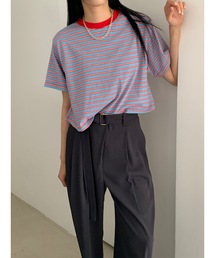 【DIDOT.】ボーダー配色クロップドT