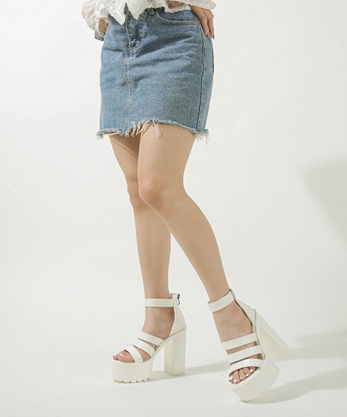 Miniministore(ミニミニストア)の「厚底ハイヒール サンダル レディース夏(サンダル・レディース・ブラック/アイボリー・22.5cm/23.0cm/23.5cm/24.0cm/24.5cm/25.0cm)」の11枚目の写真