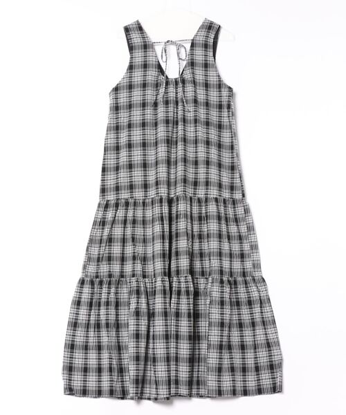 cepo（セポ）の「バックリボンチェックティアードワンピース