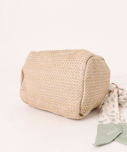 STYLEBLOCK（スタイルブロック）の「ハンドルスカーフ付き2WAYショルダーバッグ（ショルダーバッグ・レディース・ホワイト/カーキ・FREE）」の4枚目の写真