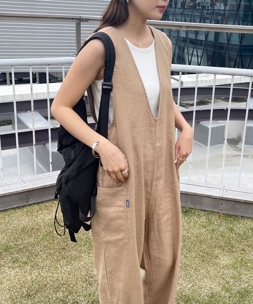 GEVACO（ゲバコ）の「【GEVACO/ゲバコ】コットンリネンサロペット（サロペット/オーバーオール・レディース・ブラック/ベージュ・36/38）」の9枚目の写真