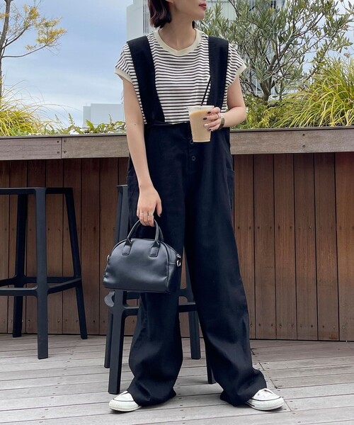 GEVACO（ゲバコ）の「【GEVACO/ゲバコ】コットンリネンサロペット（サロペット/オーバーオール・レディース・ブラック/ベージュ・36/38）」の13枚目の写真